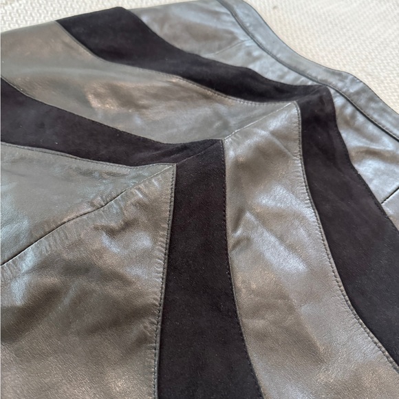 Maje Black leather and suede Pencil Skirt 38 (small) - Picture 8 of 17